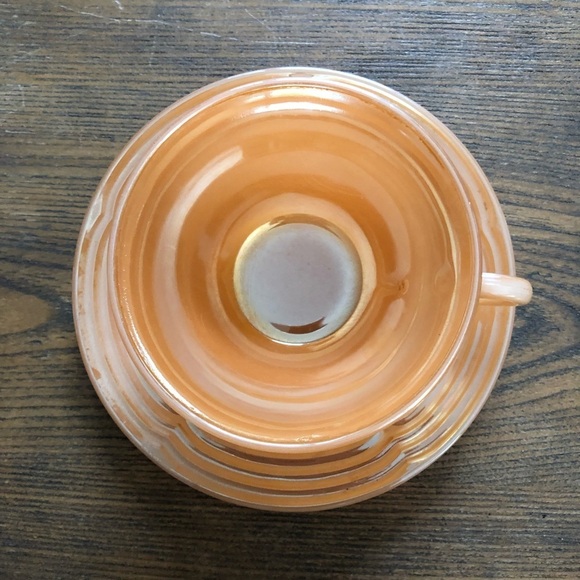 Fire King Orange Tea Cup And  Saucer Set Vintage - Picture 5 of 7